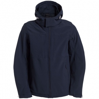 Куртка мужская Hooded Softshell темно-синяя фото 6