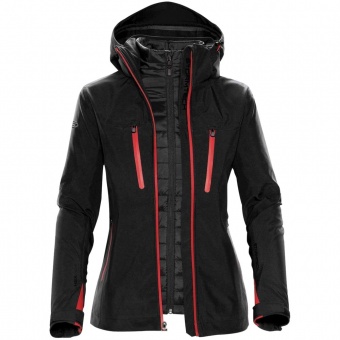 Куртка-трансформер женская Matrix, черная с красным фото 4