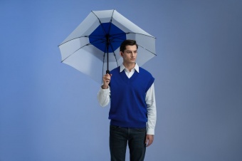 Квадратный зонт-трость Octagon, синий с белым фото 