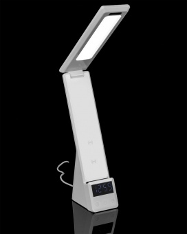 Лампа с беспроводной зарядкой смартфона и часов Powerack, белая фото 