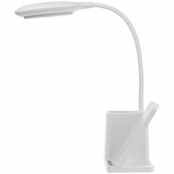 Лампа с органайзером и беспроводной зарядкой writeLight, белая фото 