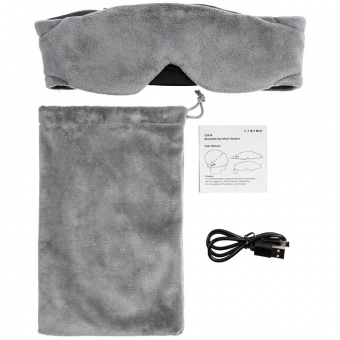Маска для сна с Bluetooth наушниками Softa 2, серая фото 