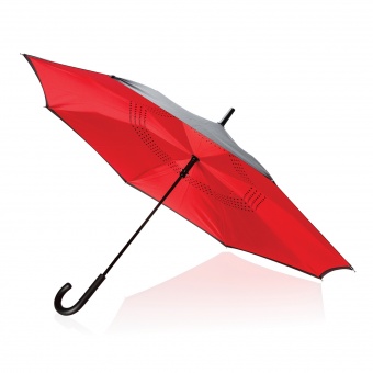 Механический двусторонний зонт, d115 см, красный фото 