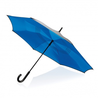 Механический двусторонний зонт d115 см, синий фото 1