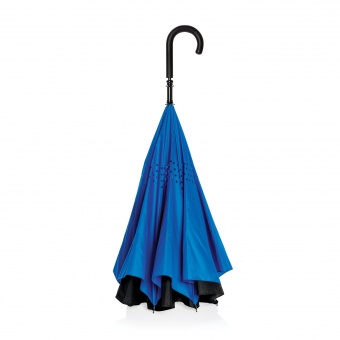 Механический двусторонний зонт d115 см, синий фото 4