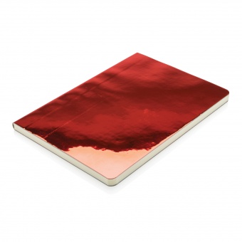 Металлизированный блокнот Deluxe A5, красный фото 