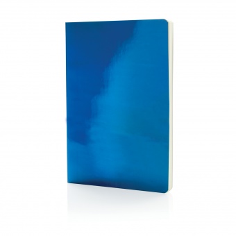 Металлизированный блокнот Deluxe A5, синий фото 