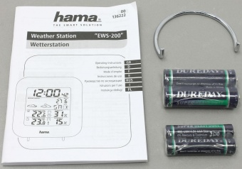 Метеостанция Hama EWS-200, черная фото 
