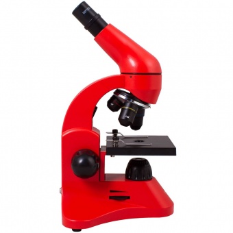 Монокулярный микроскоп Rainbow 50L с набором для опытов, красный фото 