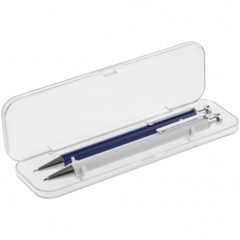 Набор Attribute: ручка и карандаш, белый с синим фото 