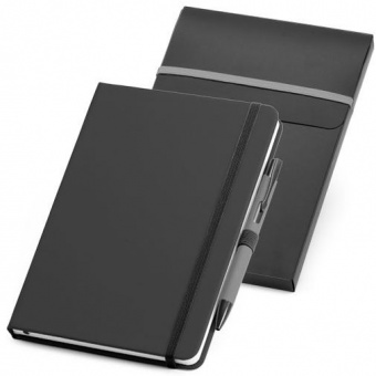 Набор: блокнот Advance с ручкой, черный с серым фото 1