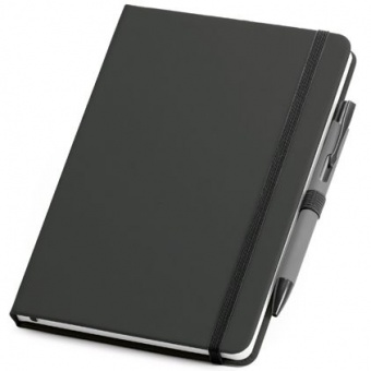 Набор: блокнот Advance с ручкой, черный с серым фото 