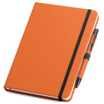 Набор: блокнот Advance с ручкой, оранжевый с черным фото 2