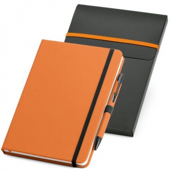 Набор: блокнот Advance с ручкой, оранжевый с черным фото 5