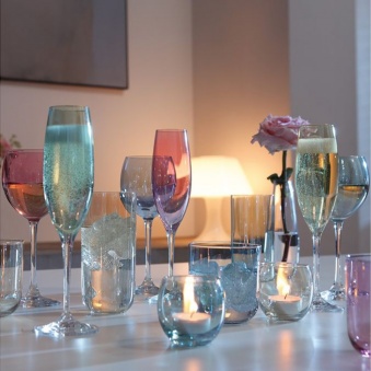 Набор из 4 бокалов для шампанского Polka Flute, пастельный фото 