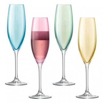 Набор из 4 бокалов для шампанского Polka Flute, пастельный фото 