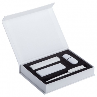 Набор Bond: аккумулятор, флешка и ручка, белый фото 