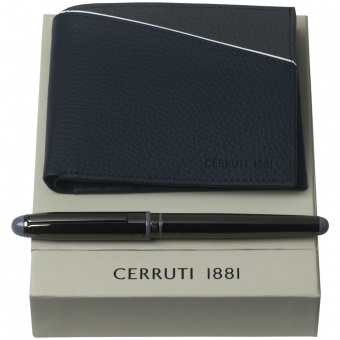 Набор Cerruti 1881: кошелек и роллер, синий фото 