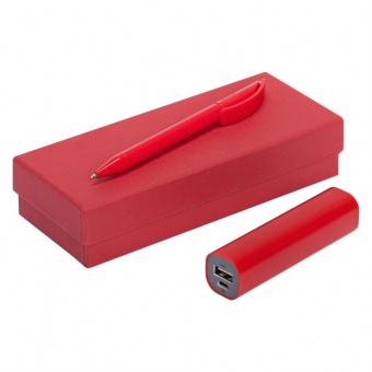 Набор Couple: аккумулятор и ручка, красный фото 