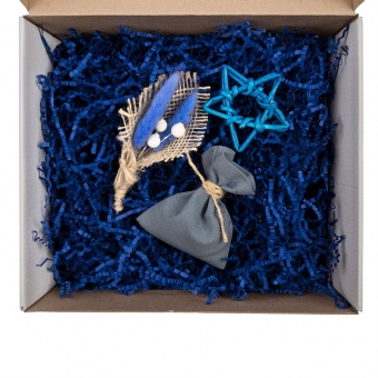 Набор для упаковки подарка Adorno, белый с синим фото 