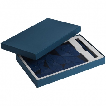 Набор Gems: ежедневник и ручка, синий фото 