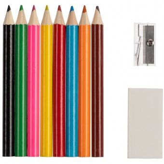 Набор Hobby с цветными карандашами, ластиком и точилкой, белый фото 