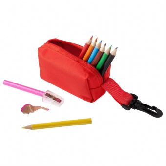 Набор Hobby с цветными карандашами и точилкой, красный фото 