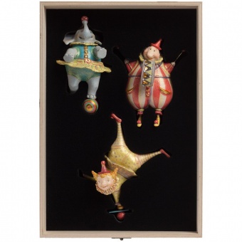 Набор из 3 елочных игрушек Circus Collection: барабанщик, акробат и слон фото 