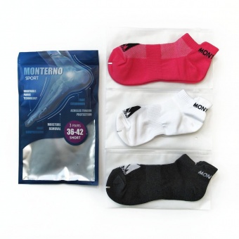Набор из 3 пар спортивных носков Monterno Sport, розовый, серый и белый фото 3
