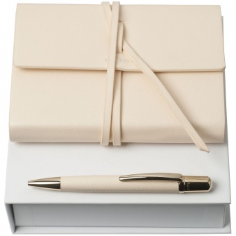 Набор Pensee: блокнот А6 и ручка, кремово-белый фото 