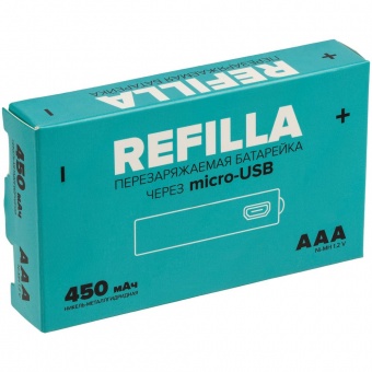 Набор перезаряжаемых батареек Refilla AAA, 450 мАч фото 2