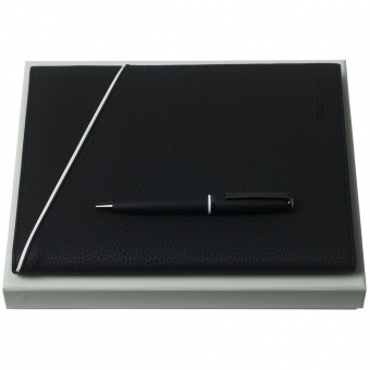 Набор Spring: папка с блокнотом А5 и ручка, черный фото 