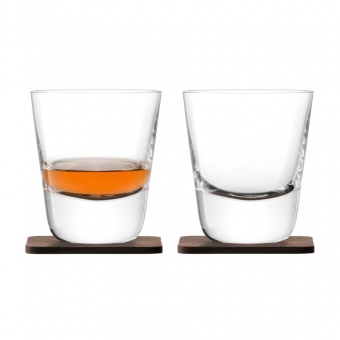 Набор из 2 стаканов Arran Whisky с деревянными подставками фото 