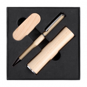 Набор Wood: аккумулятор, флешка и ручка фото 3