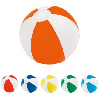 Надувной пляжный мяч Cruise, оранжевый с белым фото 