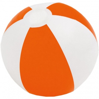 Надувной пляжный мяч Cruise, оранжевый с белым фото 