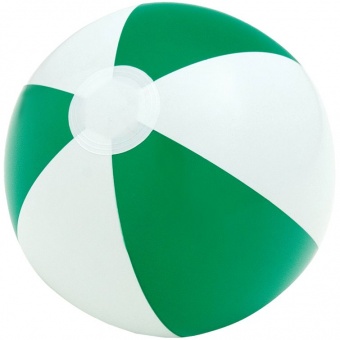 Надувной пляжный мяч Cruise, зеленый с белым фото 