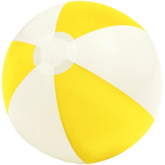 Надувной пляжный мяч Cruise, желтый с белым фото 