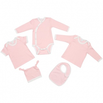 Нагрудник детский Baby Prime, розовый с молочно-белым фото 