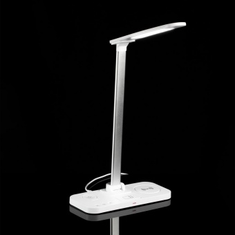 Настольная лампа с беспроводной зарядкой Power Light, белая фото 
