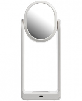 Настольная лампа с зеркалом и беспроводной зарядкой Tyro, белая фото 