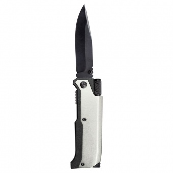 Нож складной с фонариком и огнивом Ster, серый фото 