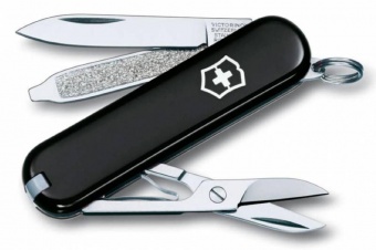 Нож-брелок Classic 58 с отверткой, черный фото 