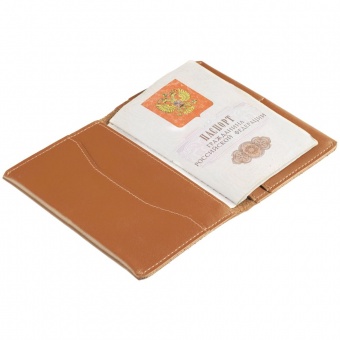 Обложка для паспорта Apache, светло-коричневая (camel) фото 