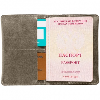 Обложка для паспорта Apache, ver.2, серая фото 