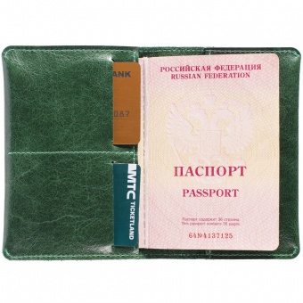 Обложка для паспорта Apache, ver.2, темно-зеленая фото 