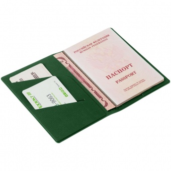 Обложка для паспорта Devon, темно-зеленый фото 