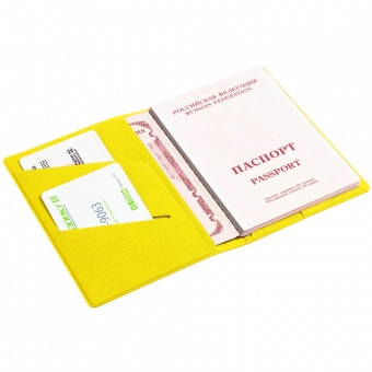Обложка для паспорта Devon, желтая фото 