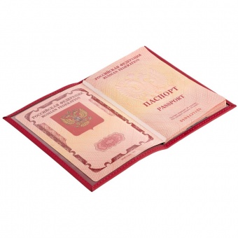Обложка для паспорта Shall, красная фото 