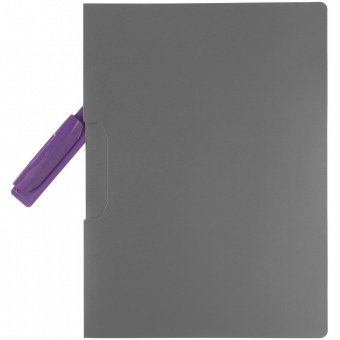 Папка Duraswing Color, серая с фиолетовым клипом фото 